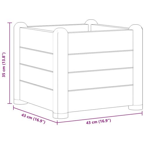 Градинска висока леха, PP, антрацит, 43x43x35 см