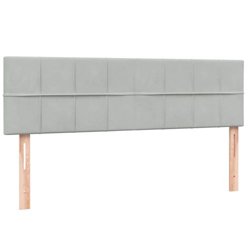 Боксспринг легло с матрак, светлосиво, 160x210 см, кадифе