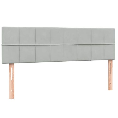 Боксспринг легло с матрак и LED, светлосиво, 160x220 см, кадифе