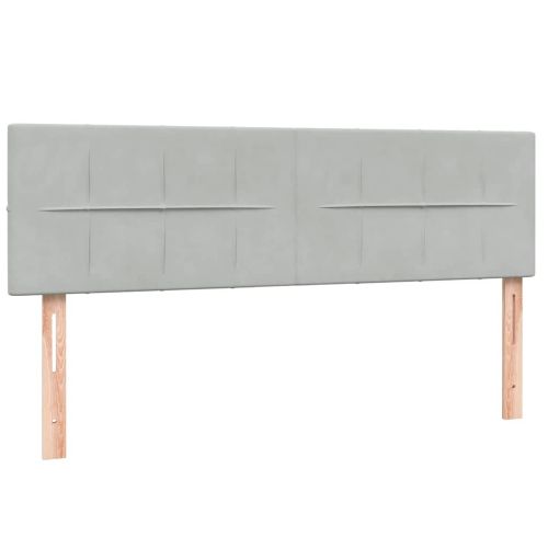 Боксспринг легло с матрак, светлосиво, 160x220 см, кадифе