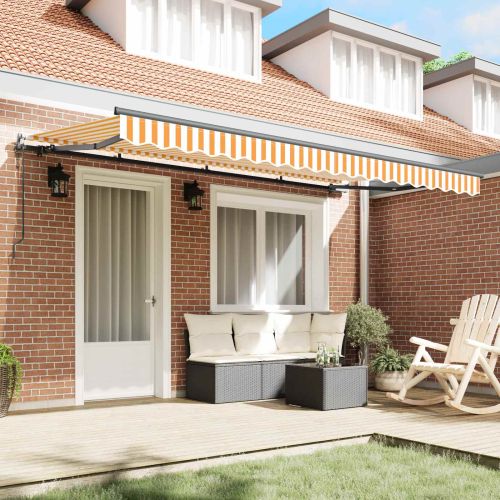 Сгъваем навес Жълто 350 x 200 cm текстил