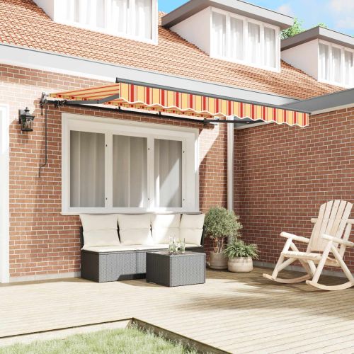 Сгъваем навес Жълто 350 x 200 cm текстил