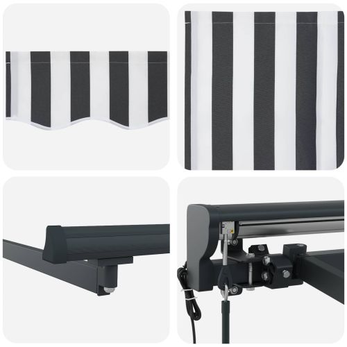 Сгъваем навес Антрацит и бяло 300 x 250 cm Алуминий и Тъкан