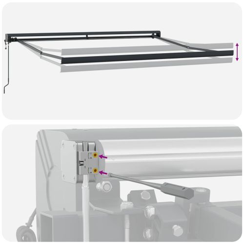 Сенник Светлосиво 300 x 250 x 165 см Полиестер и алуминий