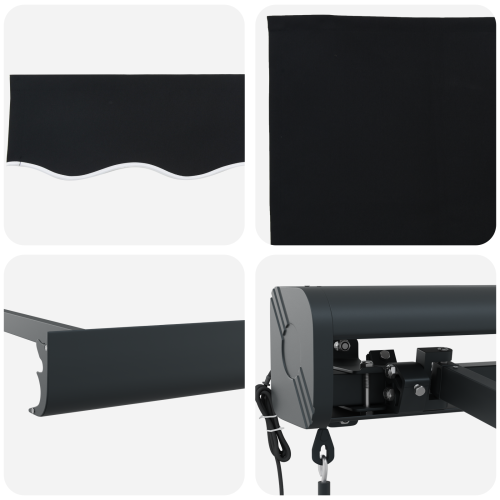 Сенник Черно 350 x 250 x 165 см Полиестер и алуминий