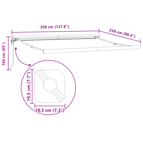 Сенник Черно 350 x 250 x 165 см Полиестер и алуминий