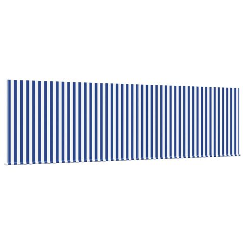 Сгъваем навес Синьо и бяло 400 × 300 cm Полиестер и алуминий