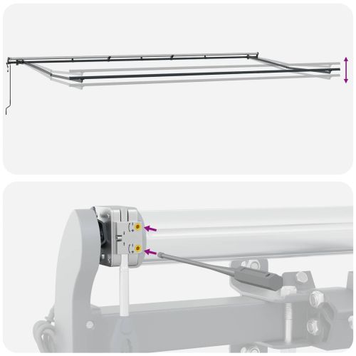 Сгъваем навес Многоцветен 600 × 300 cm Тъкан и алуминий