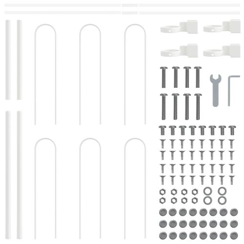 Градска ограда 9 pcs Бяло 15,3 x 0,8 м