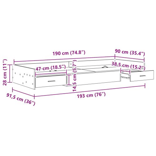 Рамка за легло с таблото Бяло 80 x 200 cm Инженерно дърво