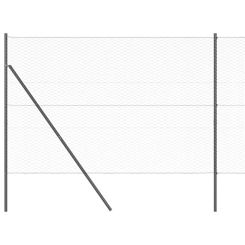 Стълб за ограда. Сив 25 x 1,5 м (36 мм мрежа) Стомана