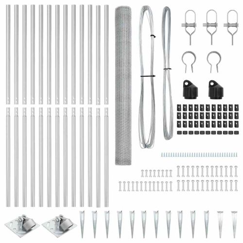 Стълб за ограда. Сребрист 25 x 1,5 м (25 мм мрежа) Стомана