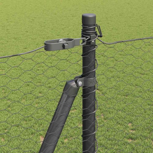 Стълб за ограда. Сив 25 x 1,5 м (25 мм мрежа) Стомана