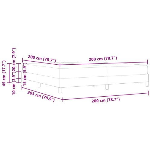 Легло с пружинирана основа с матрак Таупе 200 x 200 cm текстил