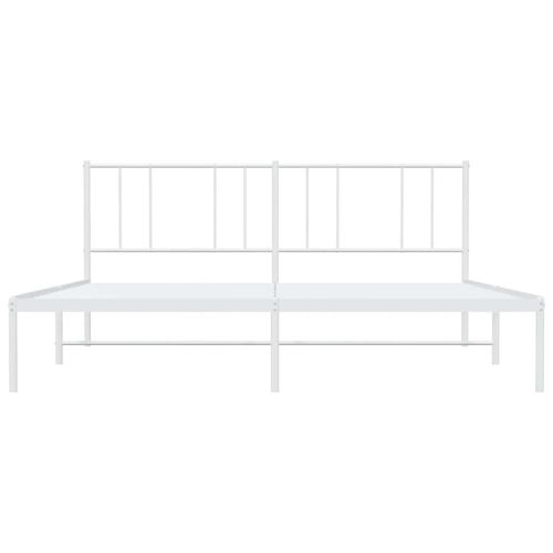 Метална рамка за легло с горна табла, черна, 183x213 см