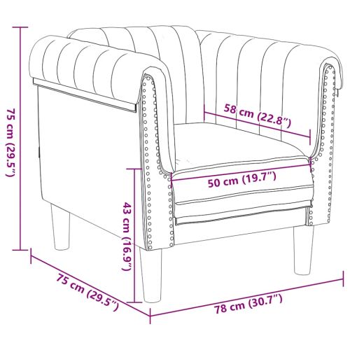 Кресло, кафяво, изкуствен велур