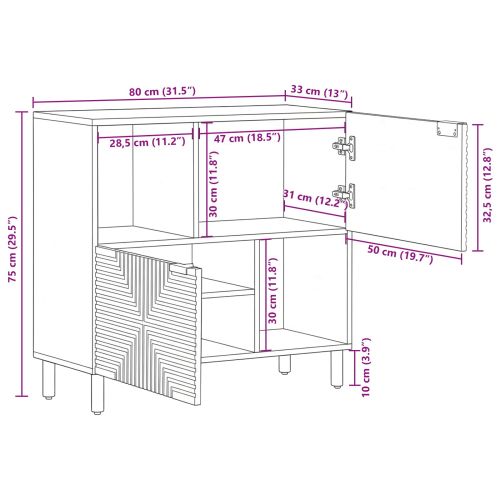 Служебен шкаф с рафт с врата Естествен Солидно акациево дърво
