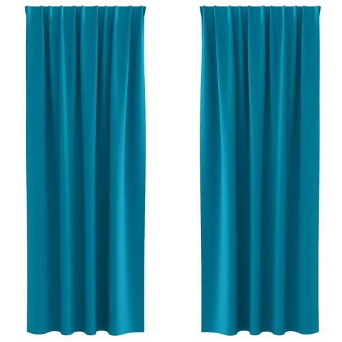 Завеси за затъмняване с пръстени 2 pcs Тюркоаз 260 x 140 см