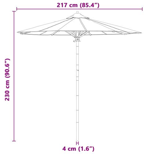 Градински парасол Кремаво Бяло Ø 270 x 260 см бамбук