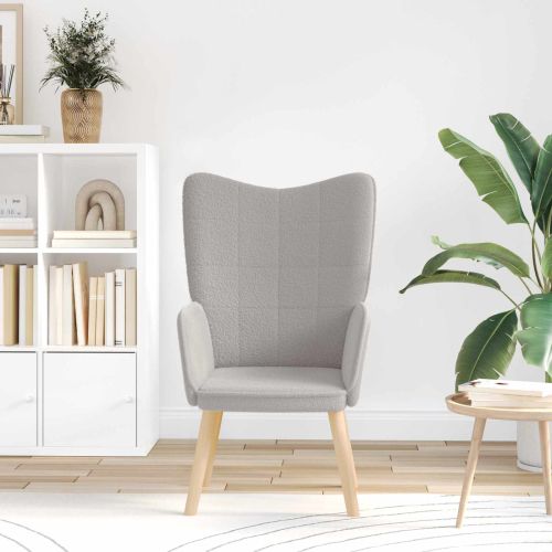 фотьойл Светлосиво 62 x 67 x 95,5 см Тъкан Шерпа