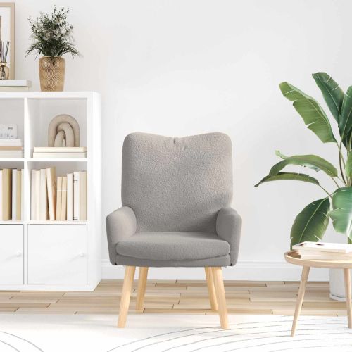 фотьойл Светлосиво 63 x 67 x 94 см Вълнена тъкан и фанера