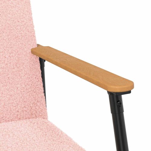 фотьойл Розово 59 x 75 x 78 см Къдрав текстил, подобен на вълна