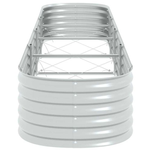 Градинска висока леха 400x80x44 см поцинкована стомана сребро