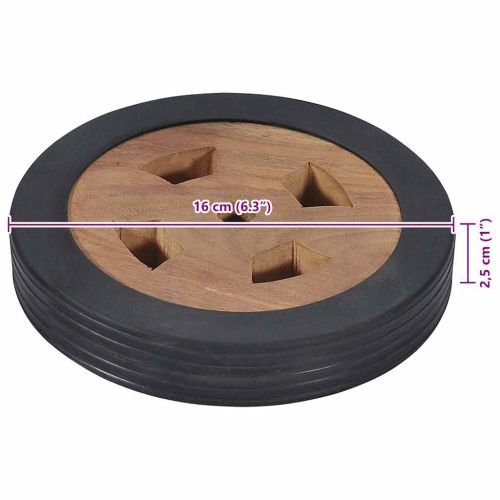 Резервни колела за шезлонг, 2 бр, тиково дърво масив