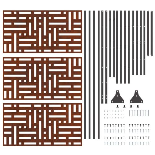 Екран за уединение Сив 100 x 50 x 180 см Патинираща стомана