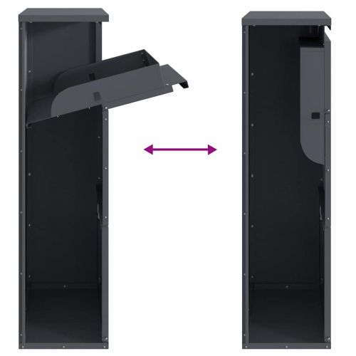 Пощенска кутия за пратки Антрацит 44 x 22 x 82 см Стомана