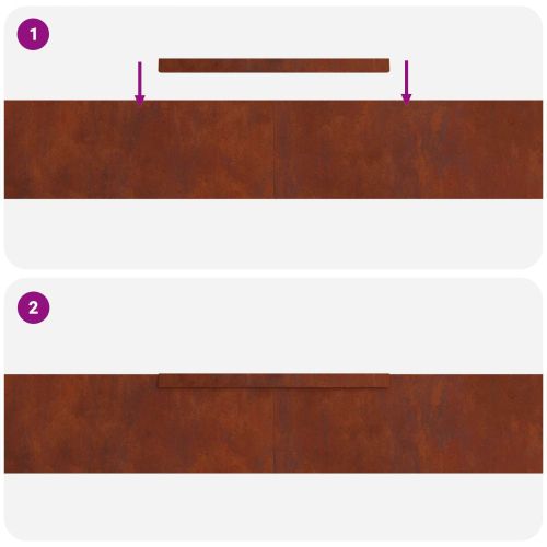 Ограда за трева 4 pcs Ръждясало 450 x 0.05 x 15 см