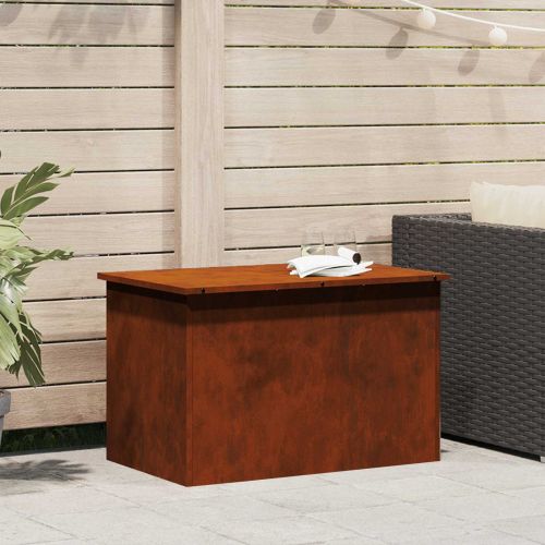 Кутия за съхранение на открито Ръждясало 80 x 50,5 x 50 см