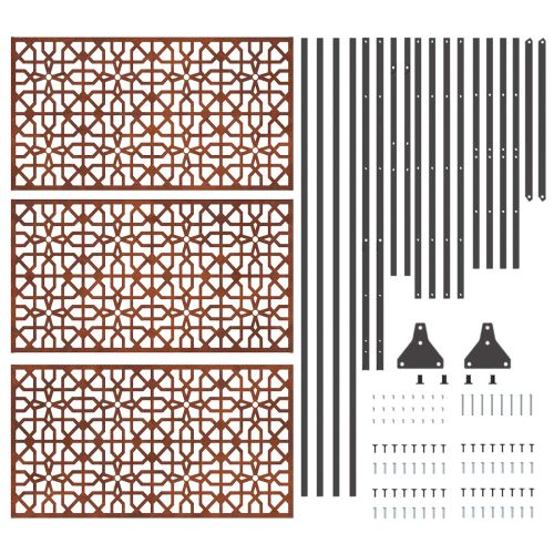 Екран за уединение Сив 100 x 50 x 180 см Патинираща стомана