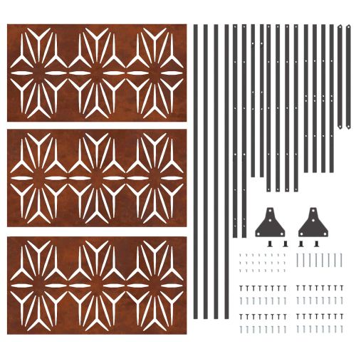 Екран за уединение Сив 100 x 50 x 180 см Патинираща стомана