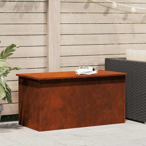 Кутия за съхранение на открито Ръждясало 100 x 50,5 x 50 см