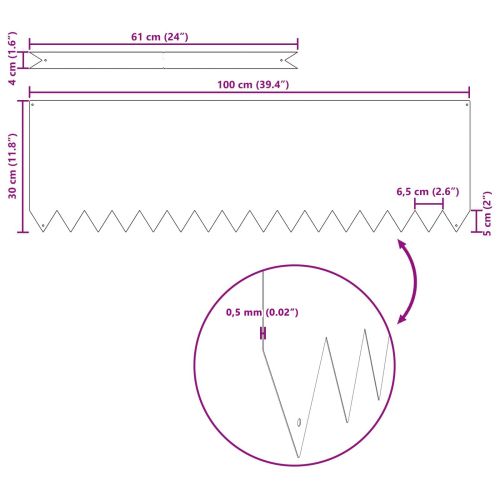 Ограда за трева 10 pcs Кафяво 100 x 0.05 x 20 см
