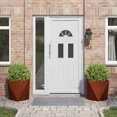 Кашпа 2 pcs Ръждясало 50 x 50 x 50 cm Патинираща стомана