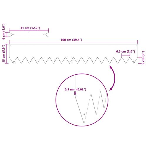 Ограда за трева 50 pcs Кафяво 100 x 0.05 x 20 см