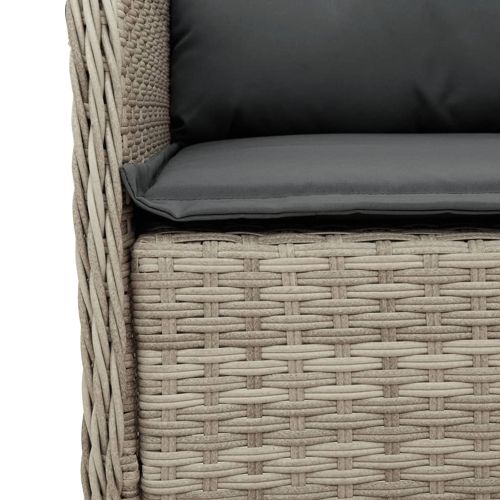 Градински трапезен комплект 9 части с възглавници светлосив