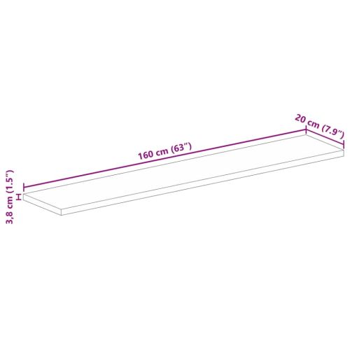 Плот за маса 160x20x3,8 см правоъгълен регенерирано дърво масив