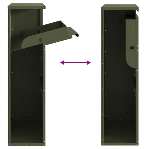 Пощенска кутия за пратки Маслинено зелено 44 x 22 x 82 см