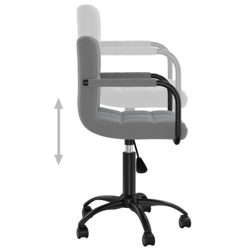 Въртящ се трапезен стол, тъмносив, кадифе