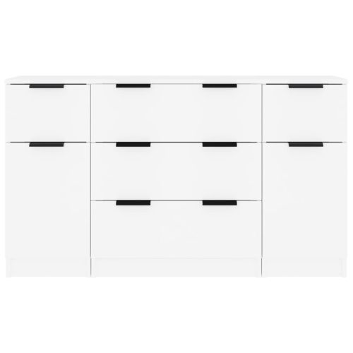 Бюфет от 3 части, бял, инженерно дърво