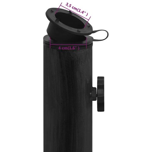 Основа за чадър, черна, 44x44x31 см, чугун