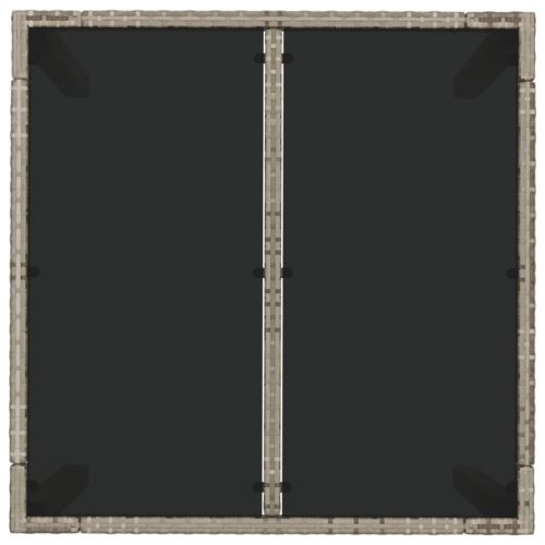 Градински трапезен комплект 3 части с възглавници сив полиратан