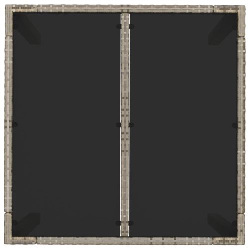 Градински трапезен комплект 5 части с възглавници сив полиратан