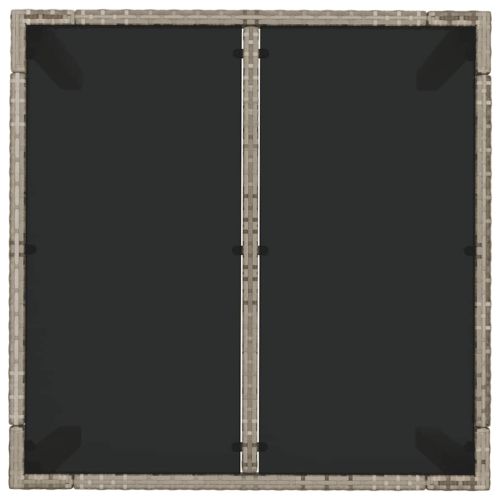 Градински трапезен комплект 5 части с възглавници сив полиратан