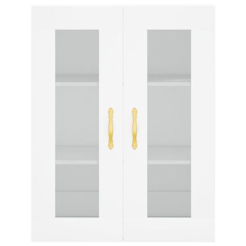 Висок шкаф, бял, 69,5x34x180 см, инженерно дърво