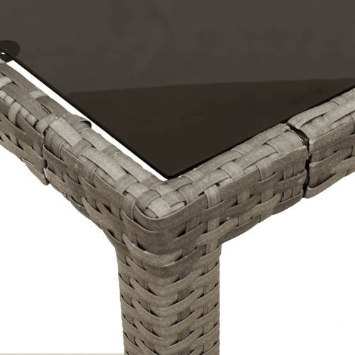 Градински трапезен комплект 5 части с възглавници сив полиратан