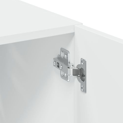 Шкаф за съхранение, бял, 80x42,5x225 см, инженерно дърво